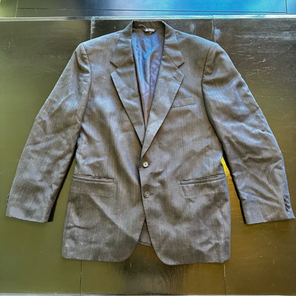 Vintage Sterling & Hunt XL Blazer Suit Jacket Black Striped Jacket Wool